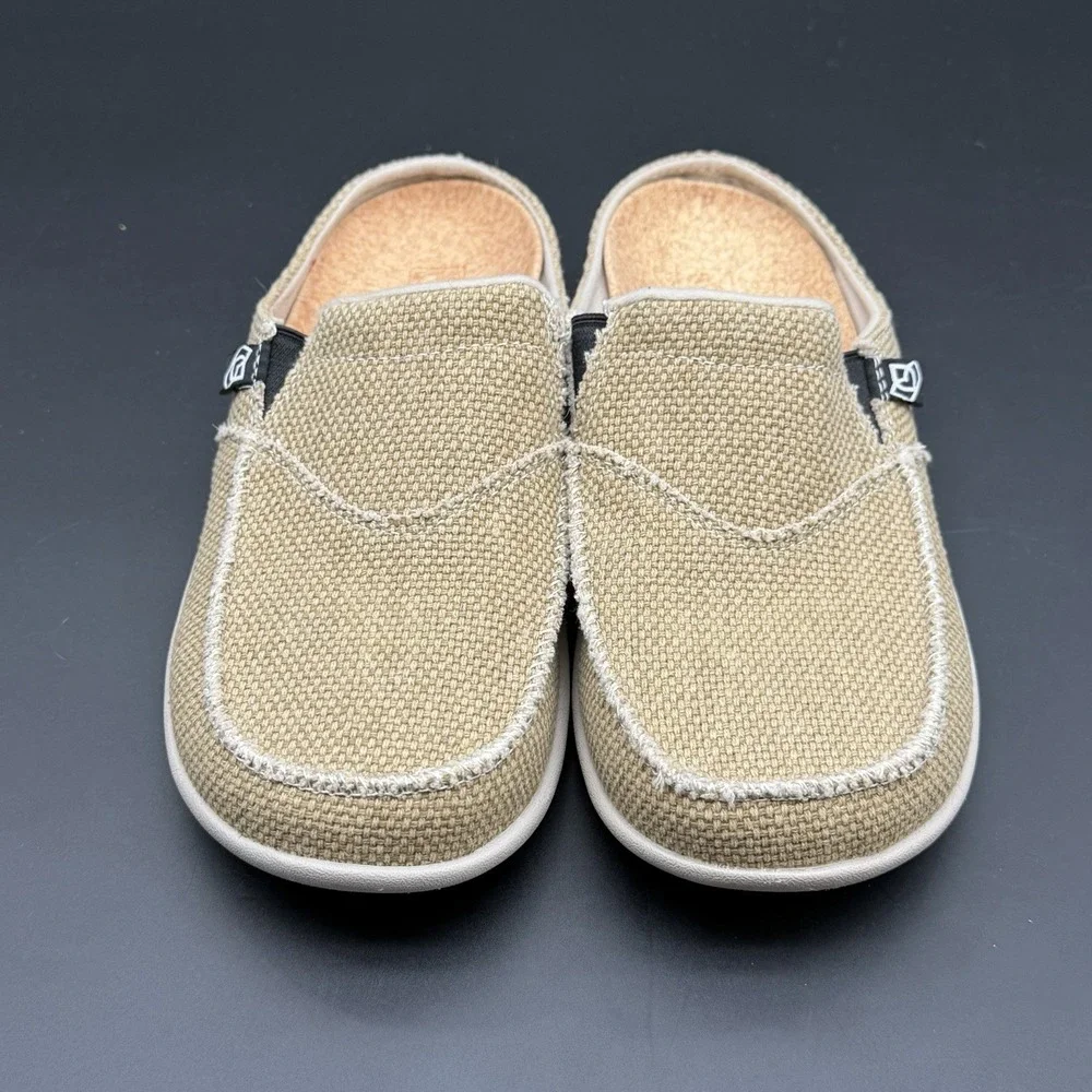 Spenco Siesta Slide Canvas Tan Slip On Shoes Casual Women's Size 8